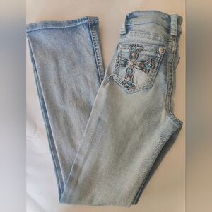 Women's Light Blue Embellished Jeans